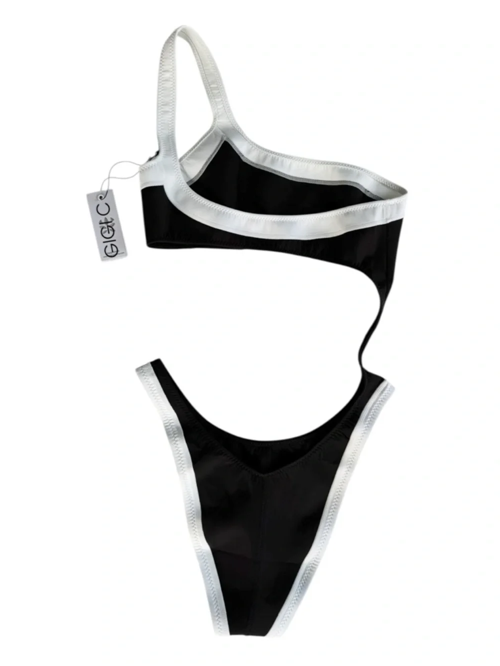 Gigi C Paris One-Piece Monokini in Black & White | LARGE NWT - Picture 5 of 10